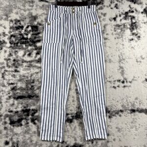 American Eagle Pants Womens Size‎ 0 Striped Blue White Utility Hippie Bohemian
